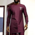 Men Stylish Striped Casual Two-Piece Set - Striped Casual Two-Piece Set - LeStyleParfait
