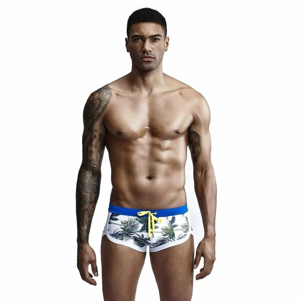 Men Tropical Print Swim Shorts fashion image