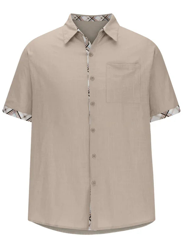Men's Contrast Vacation Summer Shirt-Men Shirts-LeStyleParfait