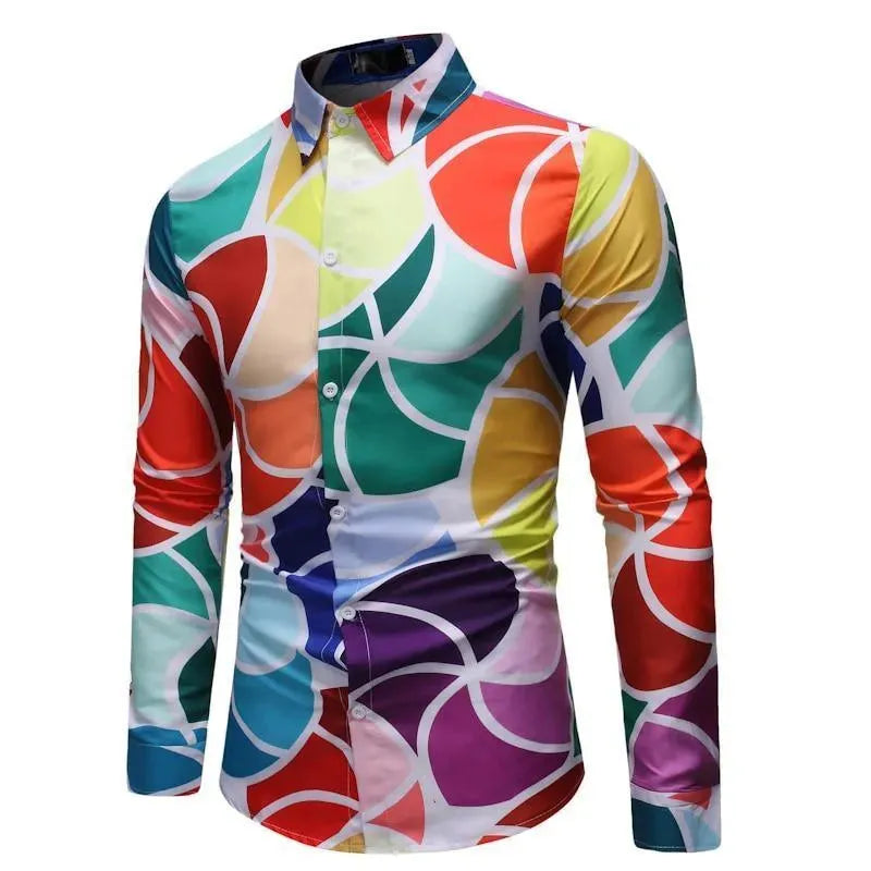 Men's Geometric Casual Shirt-Men Shirts-LeStyleParfait