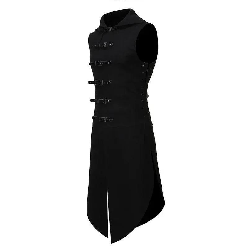 LeStyleParfait Vest Coat Belted Turn Down Collar Sleeveless Plain-Solid-Vest Coat