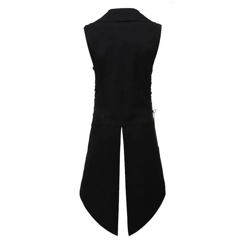 LeStyleParfait Vest Coat Belted Turn Down Collar Sleeveless Plain-Solid-Vest Coat