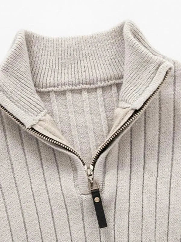Men’s Half-Zip Turtleneck Pullover Sweater – Stretch