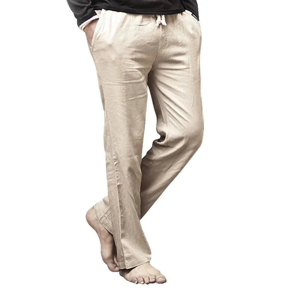 Casual Loose Linen Trousers For Men - Linen Pants - LeStyleParfait fashion image