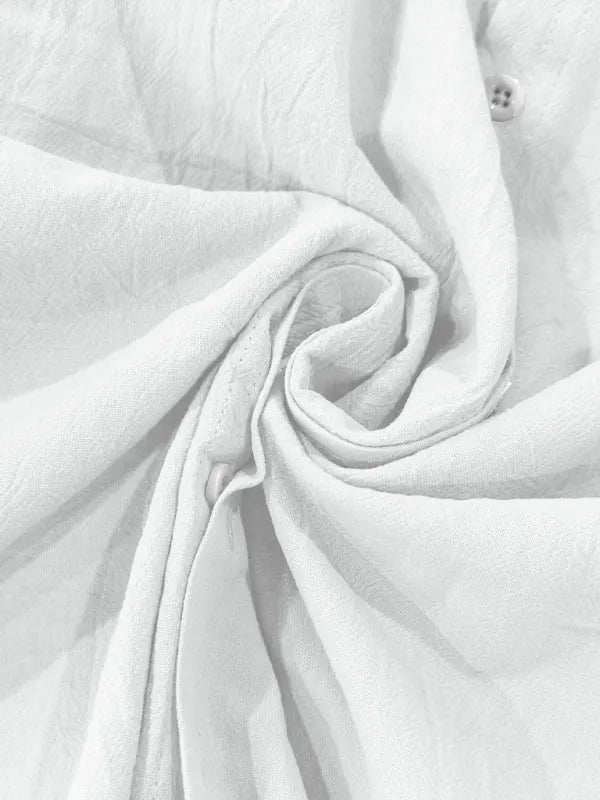 Men's Mandarin Linen Summer Shirt-Men Shirts-LeStyleParfait