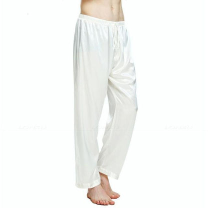 Mens Pajamas Silk Satin Pyjamas Sleepwear Pants - Sleepwear - LeStyleParfait Kenya