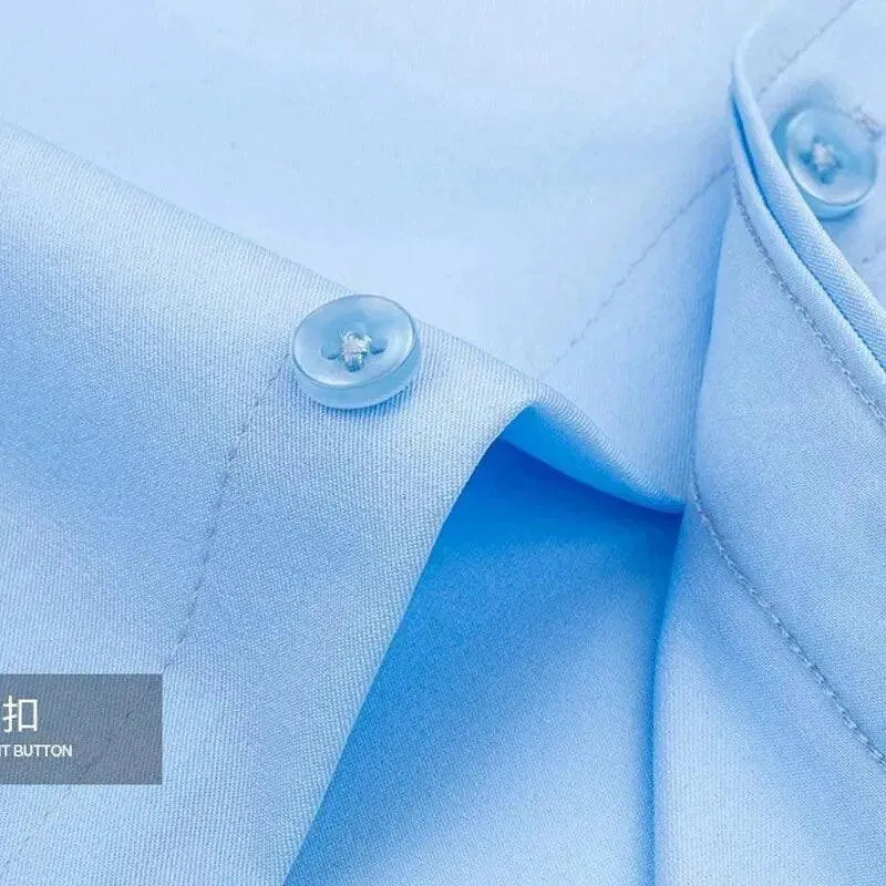 Men's Plain Formal Dress Shirt-Men Shirts-LeStyleParfait