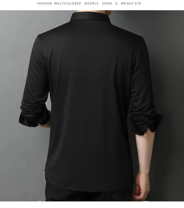 Men's Plus Size Satin Shirt-Men Shirts-LeStyleParfait