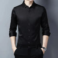 Men's Plus Size Silk Shirt-Men Shirts-LeStyleParfait