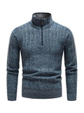 Men’s Quarter-Zip Pullover Sweater – Stand Collar Knit