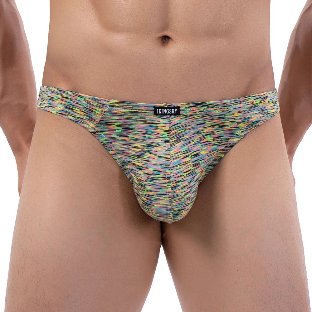 String bombé à séchage rapide pour homme, sous-vêtement coloré à dos en T, culotte extensible et sportive pour homme