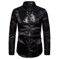 Men's Sequin Silk Shirt-Men Shirts-LeStyleParfait