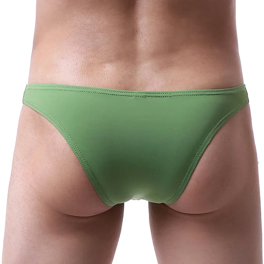 Sous-vêtements brésiliens sexy pour hommes, pochette souple, bikini sous-vêtements demi-dos couvrant