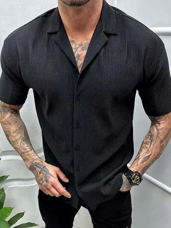 Men's Short Sleeve Casual Shirt-Men Shirts-LeStyleParfait