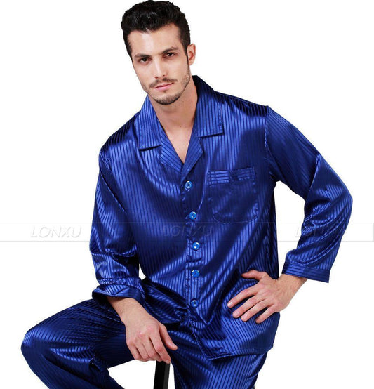 Mens Silk Satin Pajamas Set Men's Sleepwear Pyjamas - Sleepwear - LeStyleParfait Kenya