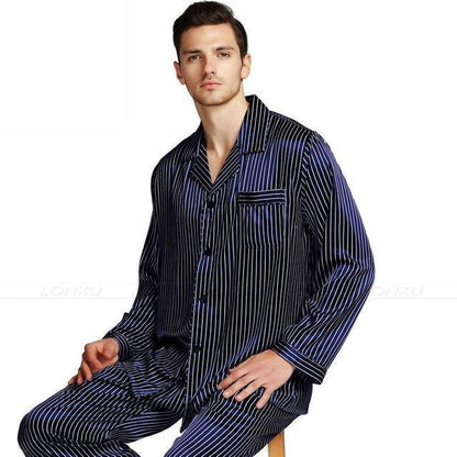 Mens Sleepwear Pants Set Silk Satin Pajamas Pajama Set - Sleepwear - LeStyleParfait Kenya