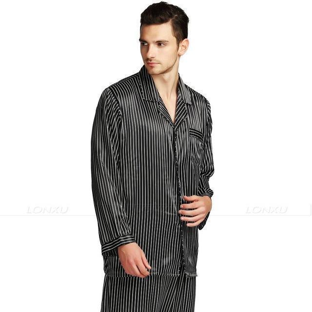 Mens Sleepwear Pants Set Silk Satin Pajamas Pajama Set - Sleepwear - LeStyleParfait Kenya
