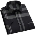 Men's Striped Short Sleeve Shirt-Men Shirts-LeStyleParfait
