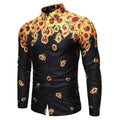 Men's Sunflower Print Casual Shirt-Men Shirts-LeStyleParfait