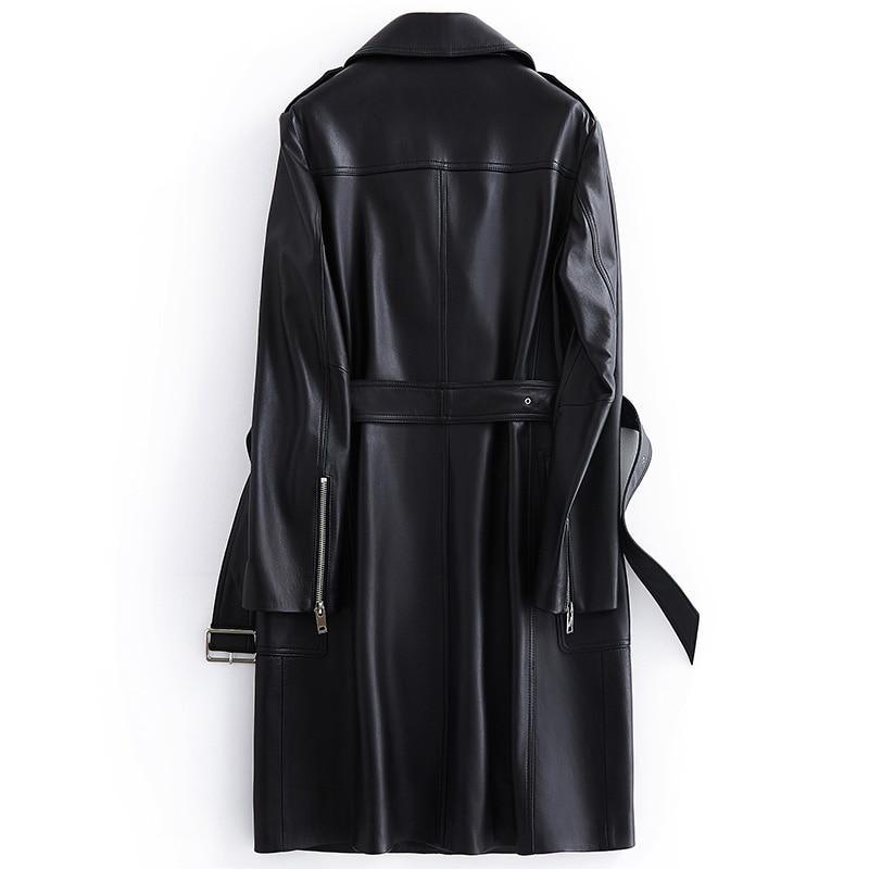 NYC Leather Trench Coat For Women - Coat - LeStyleParfait Kenya