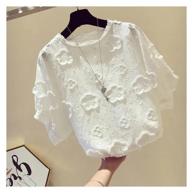 Odeya O-Neck Floral Blouse - Blouse - LeStyleParfait