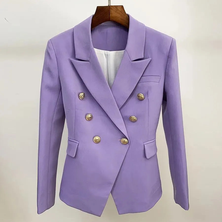 Office Ready Purple Blazer Women - Casual - Plain-Solid - Double-Breasted Blazer - LeStyleParfait