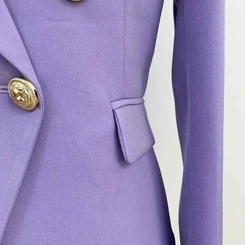 Office Ready Purple Blazer Women - Casual - Plain-Solid - Double-Breasted Blazer - LeStyleParfait