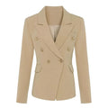 On Duty Khaki Blazer Women - Casual - Plain-Solid - Double-Breasted Blazer - LeStyleParfait