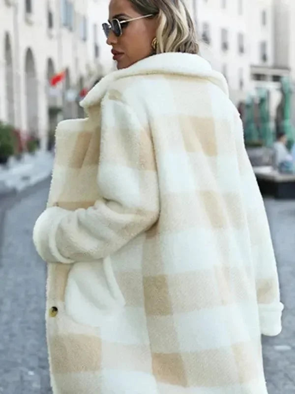 Oversized Plaid Women Overcoat - Overcoat - LeStyleParfait