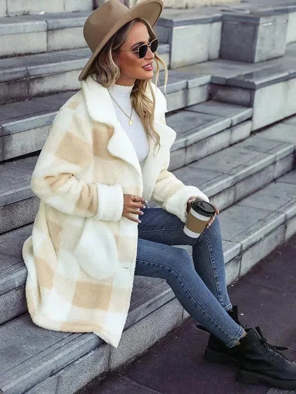 Oversized Plaid Women Overcoat - Overcoat - LeStyleParfait
