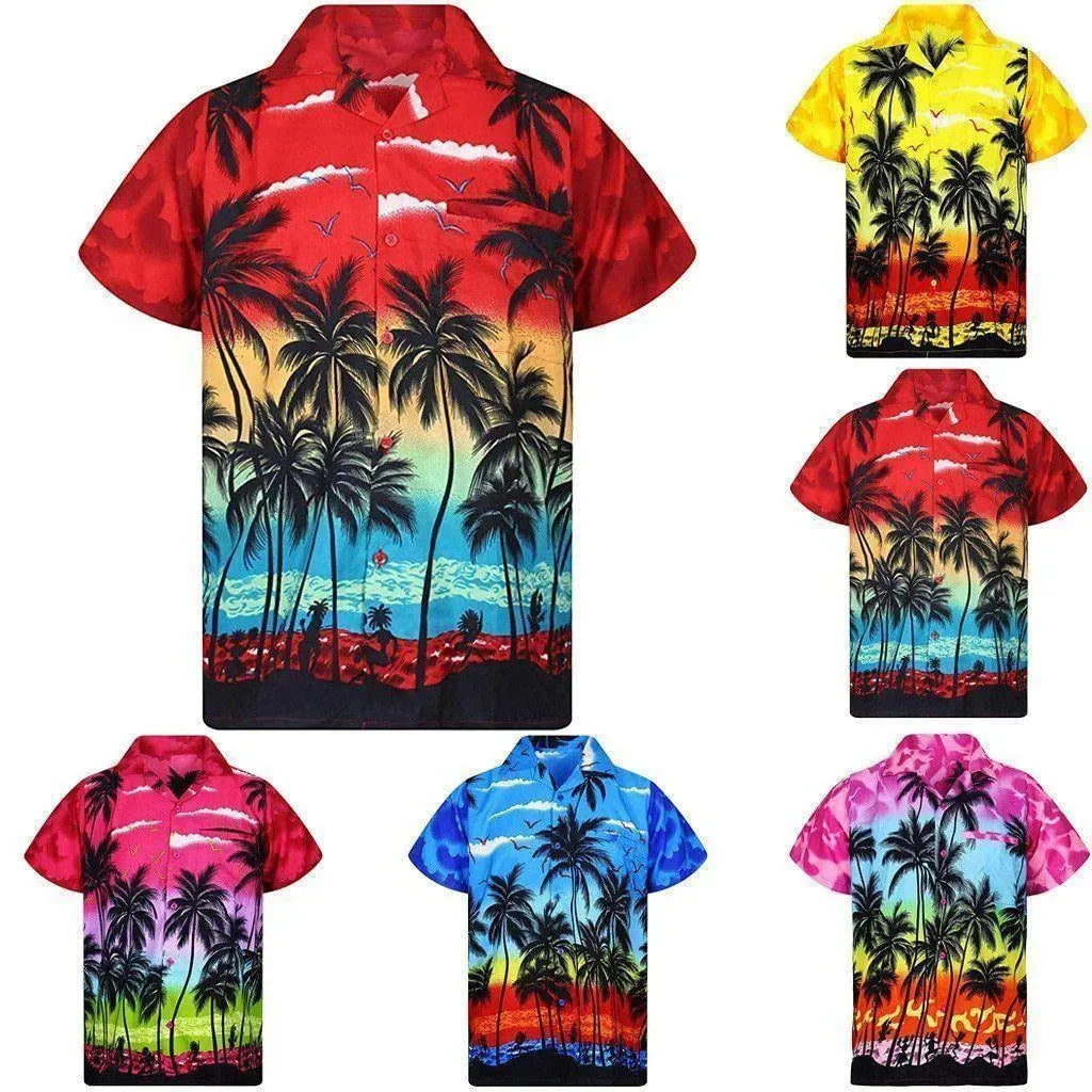 Palm Tree Hawaiian Shirt For Men - Short Sleeve Shirt - LeStyleParfait