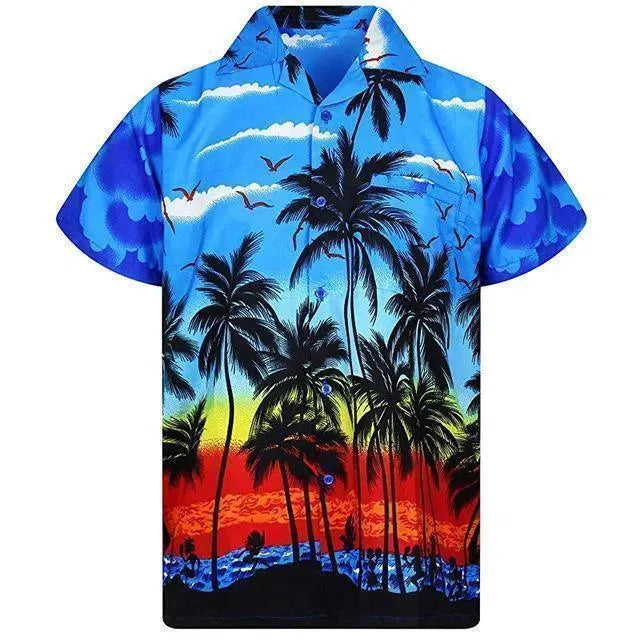 Palm Tree Hawaiian Shirt For Men - Short Sleeve Shirt - LeStyleParfait