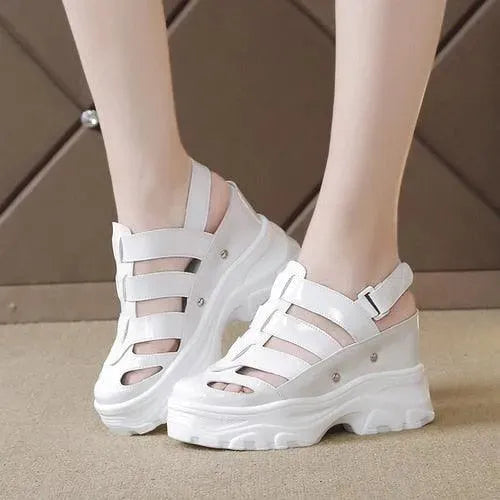 Party Shinny Wedge Sandals - Wedge Shoes - LeStyleParfait