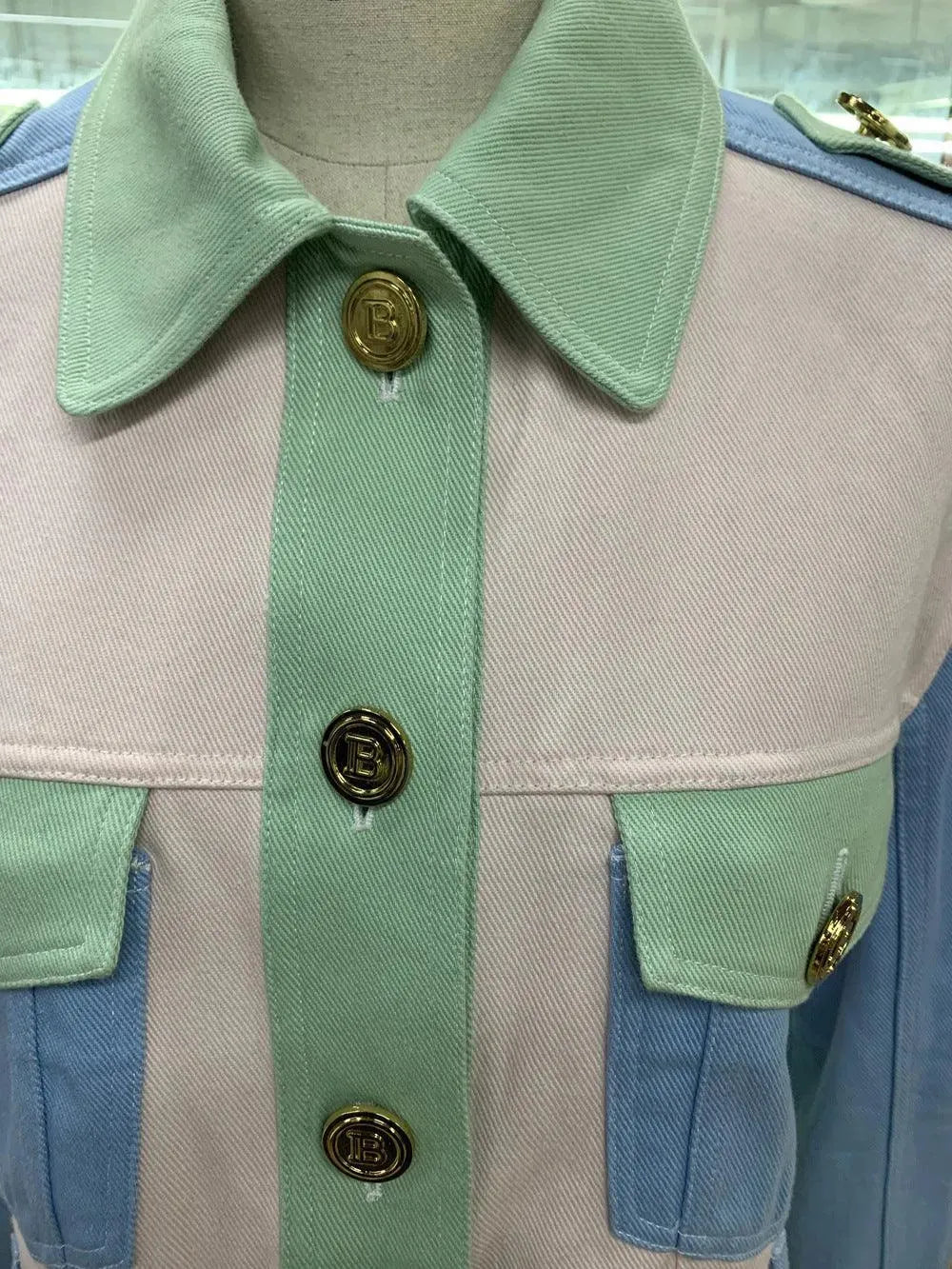 Patchwork Crop Denim Jacket - Denim Jacket - LeStyleParfait