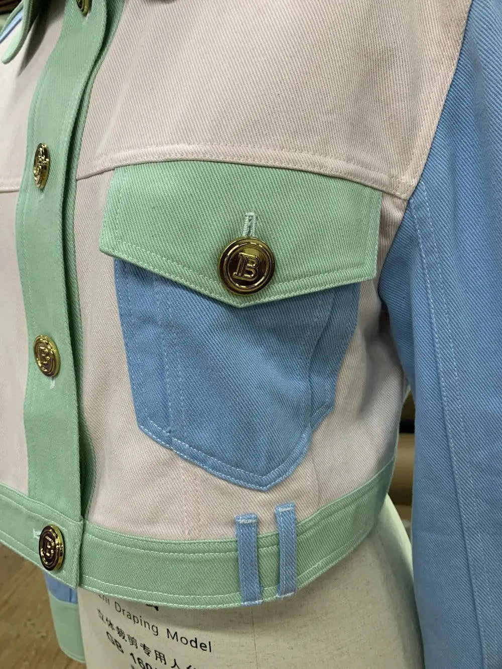 Patchwork Crop Denim Jacket - Denim Jacket - LeStyleParfait