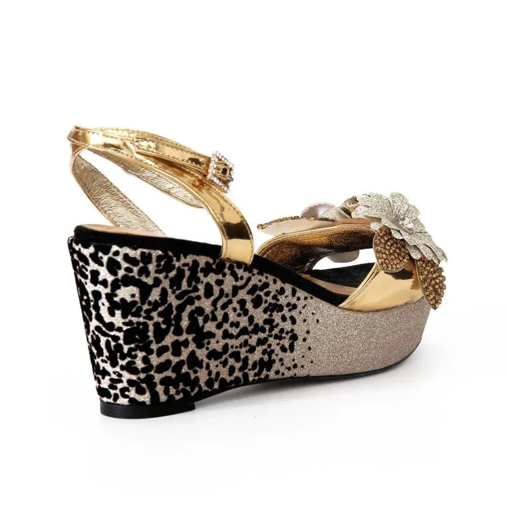 Patchwork Floral Wedge Sandals - Wedge Shoes - LeStyleParfait