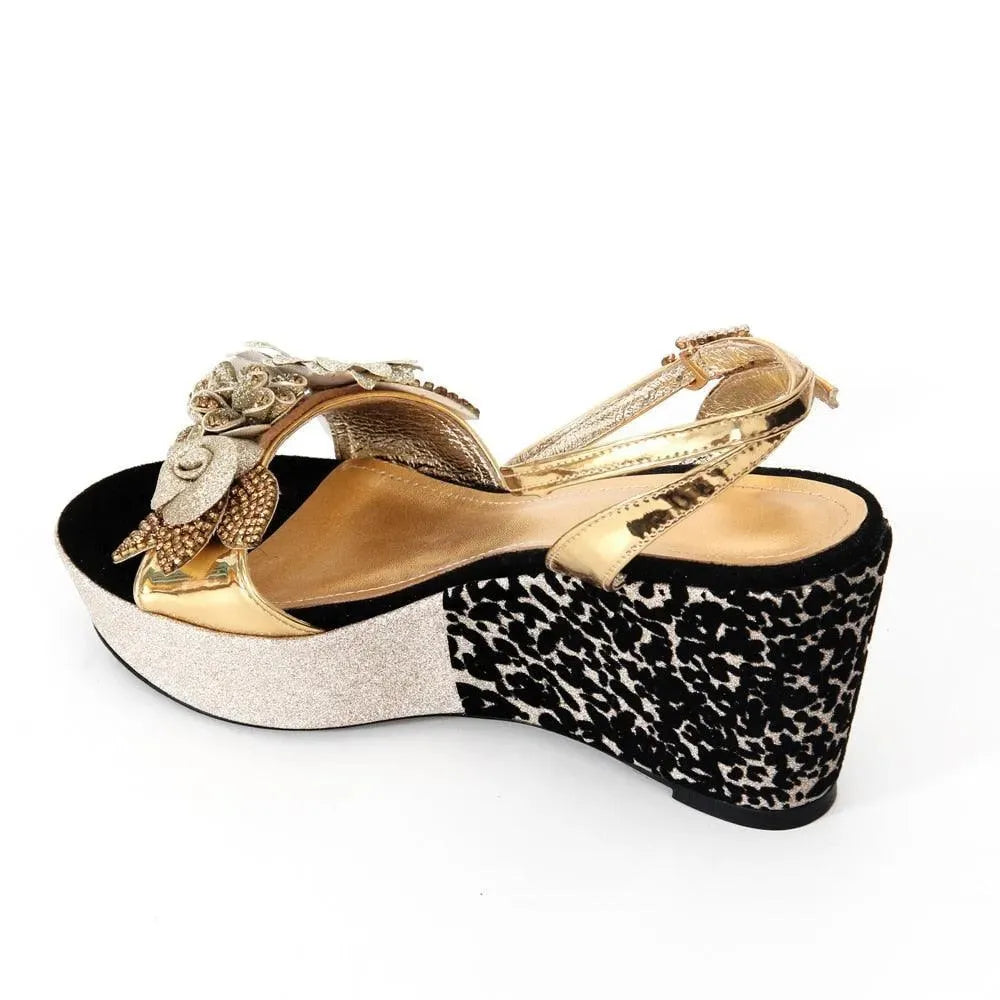 Patchwork Floral Wedge Sandals - Wedge Shoes - LeStyleParfait