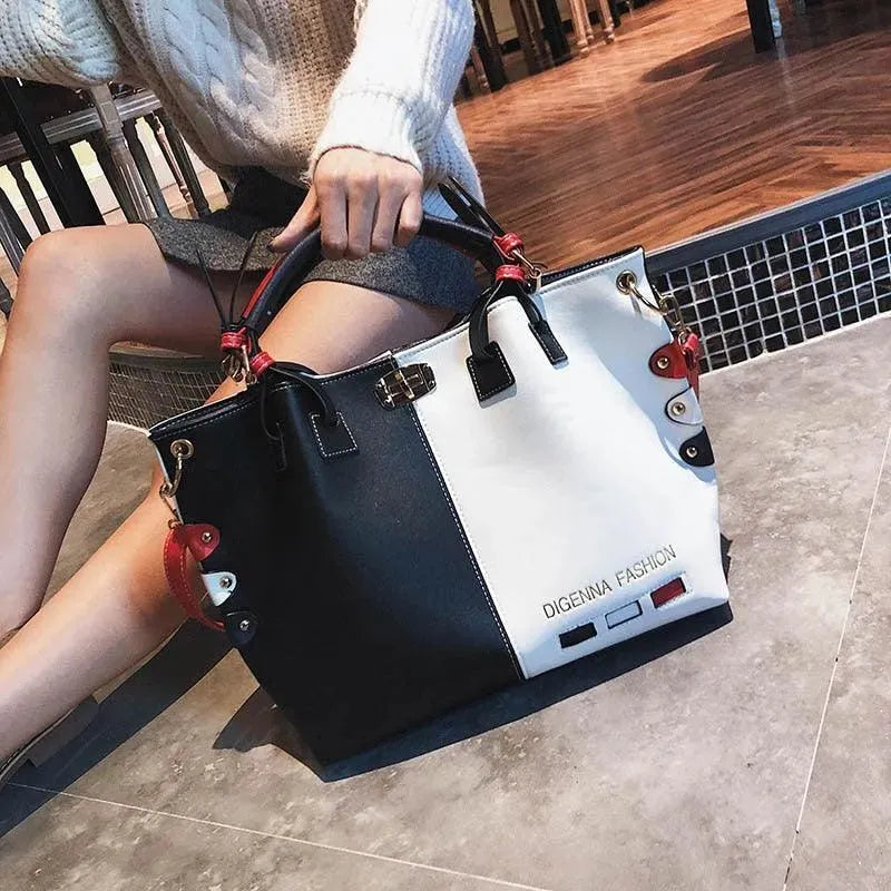 Patchwork Leather Handbag - Handbag - LeStyleParfait