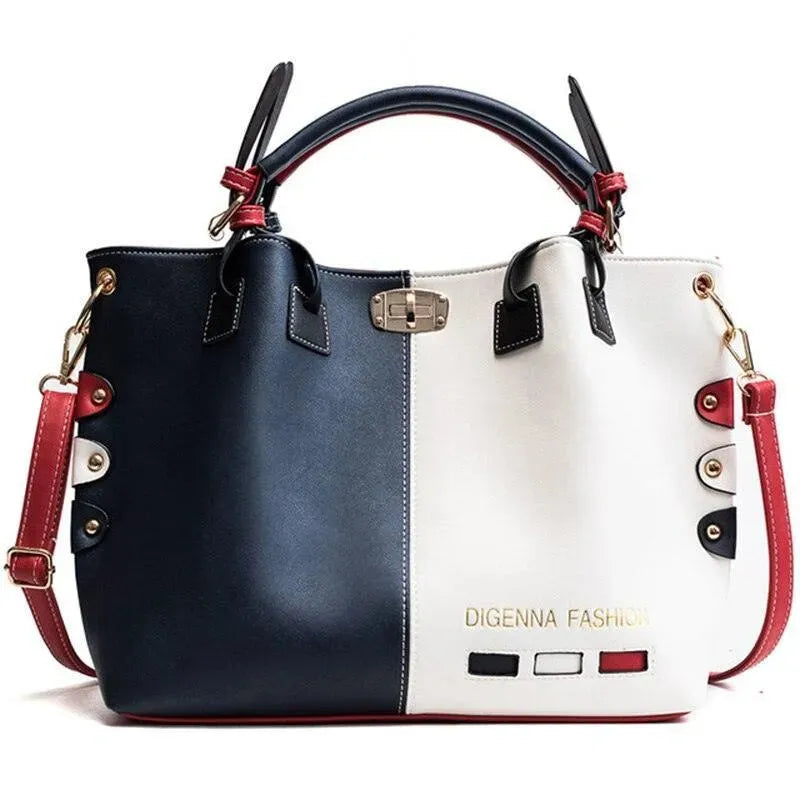 Patchwork Leather Handbag - Handbag - LeStyleParfait