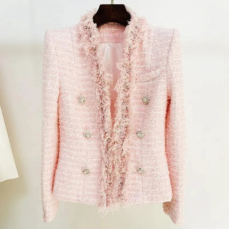 Pearl Tweed Blazer Women - Casual - Pearl - Tweed Blazer - LeStyleParfait fashion image