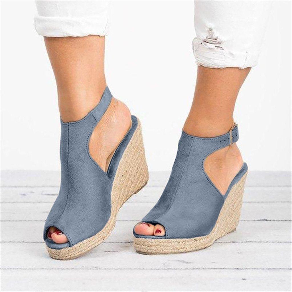 Peep Toe Women Sandals - Wedges Shoes - Wedge Shoes - LeStyleParfait Kenya
