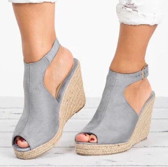 Peep Toe Women Sandals - Wedges Shoes - Wedge Shoes - LeStyleParfait Kenya