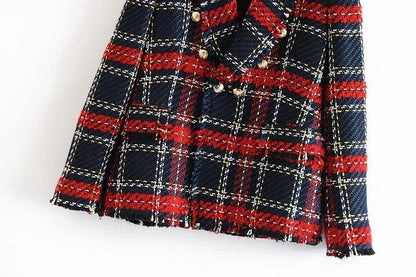 Plaid Blazer, Women Tweed Jacket - Blazer - LeStyleParfait Kenya
