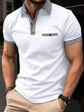 Plaid Collar Short-Sleeved Polo Shirt-Polo Shirt-LeStyleParfait