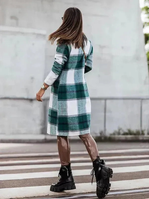 Plaid Double-Breasted Women Coat - Coat - LeStyleParfait