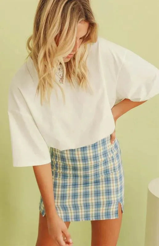 Plaid High Waist Mini Skirt-Women's Skirt-LeStyleParfait