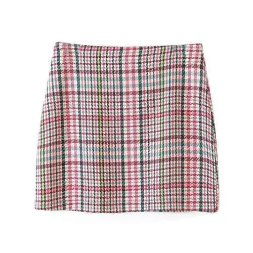 Plaid Mini Skirt Suit - Skirt Suit - LeStyleParfait