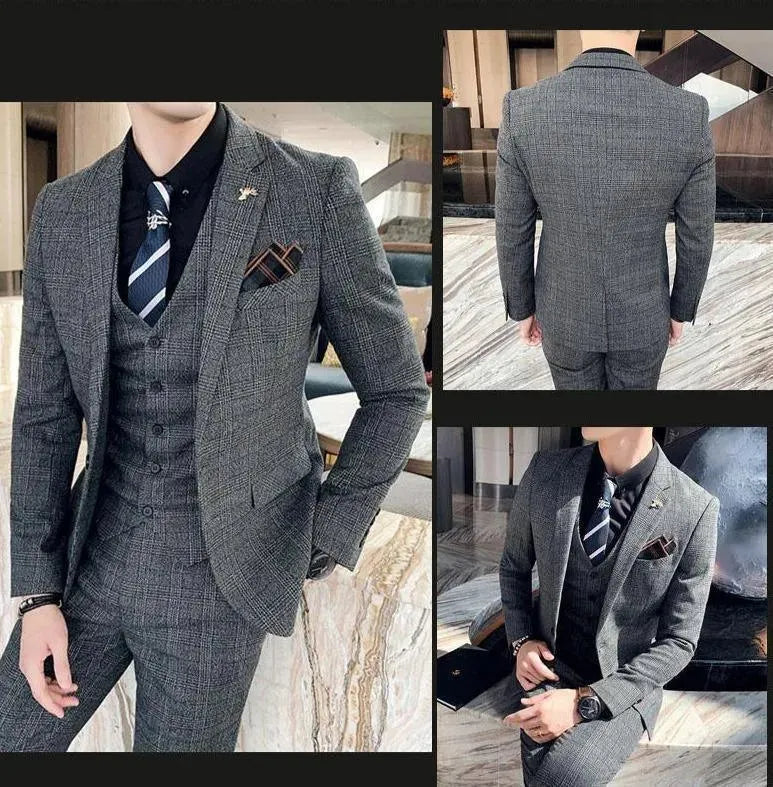 Plaid Three Piece Suit - Plaid Suit - LeStyleParfait