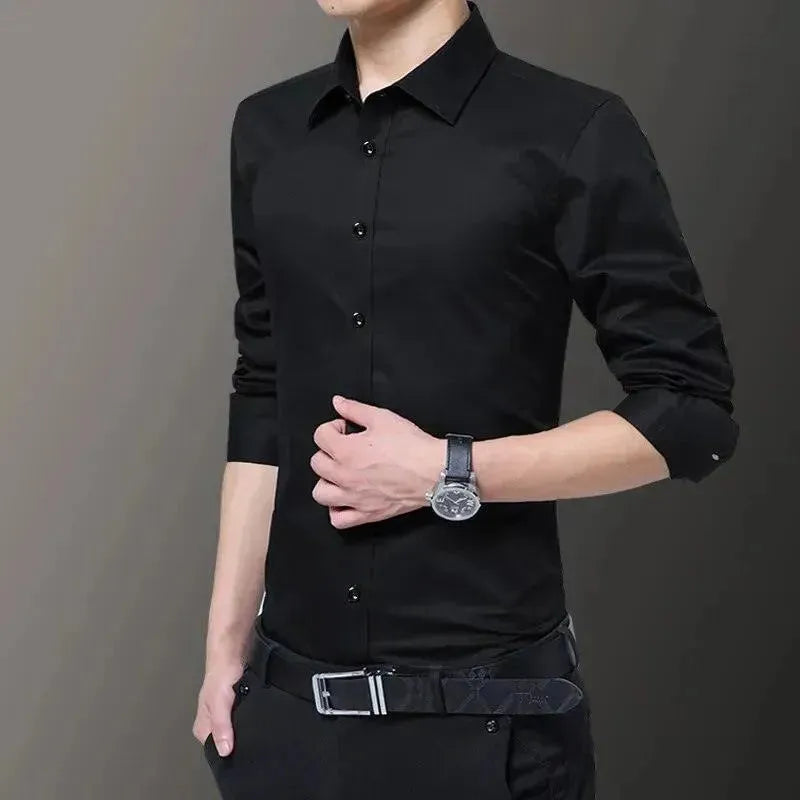 Plain Slim Fit Formal Dress Shirt - Dress Shirt - LeStyleParfait