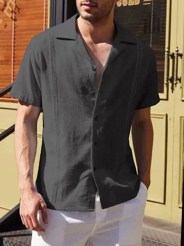 Plain Stitched Linen Shirt for Men - Linen Shirt - LeStyleParfait